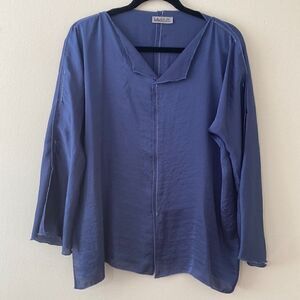 tutu & lili blouse xs/small purple indigo long sleeve tunic